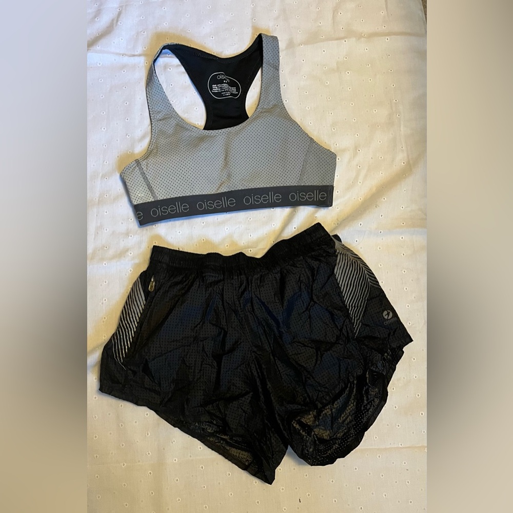 Oiselle Women's Reflective Bra and Hole Punch Short BUNDLE